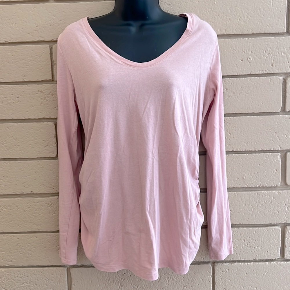 Isabel Maternity Long Sleeve dusty rose shirt